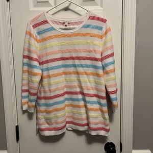 Talbots Sweater Multi-Color
Cotton/Rayon Striped Pull Over 3/4
Sleeve Size‎ M